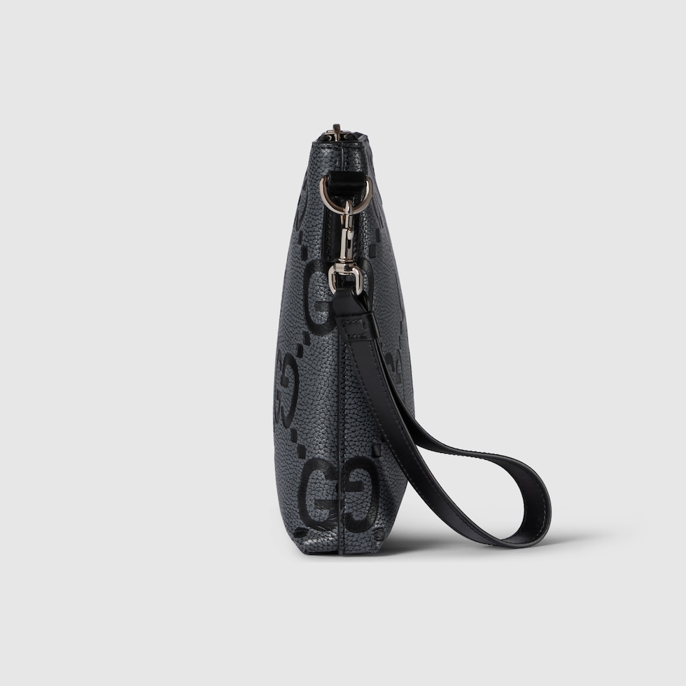 GG jumbo medium crossbody bag in black leather | GUCCI® US