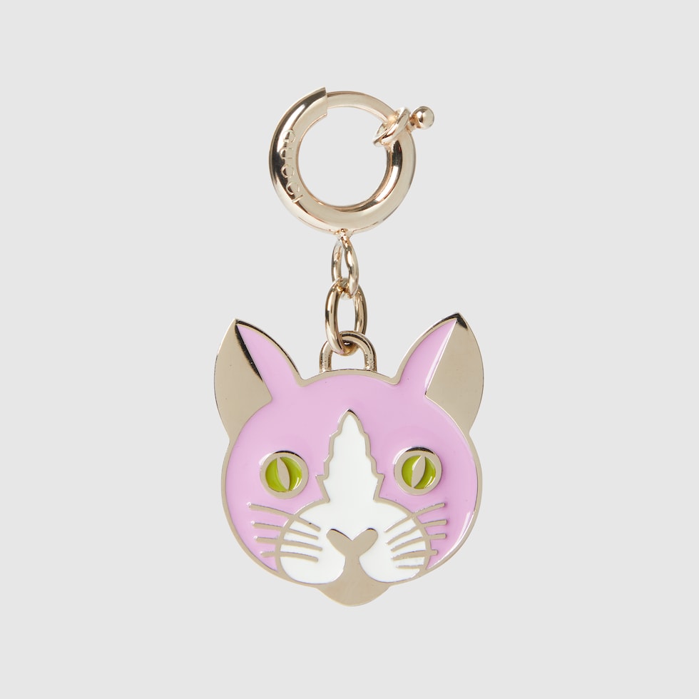 GUCCI　キャットシェイプバッグチャーム　池袋西武購入　猫モチーフ　グッチ キャット シェイプ バッグ チャームベージュ＆ダークブラウン
