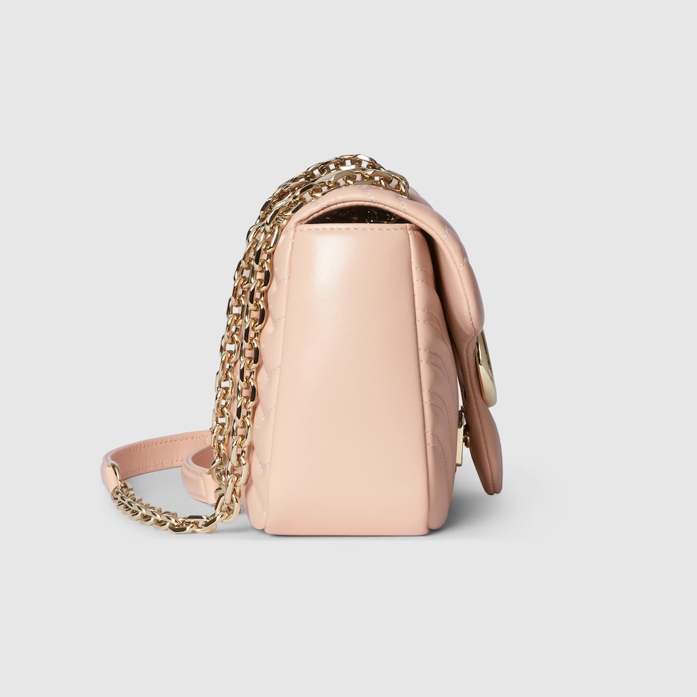 GGマーモント〕ミディアム ショルダーバッグ ・ソフトピンク レザー