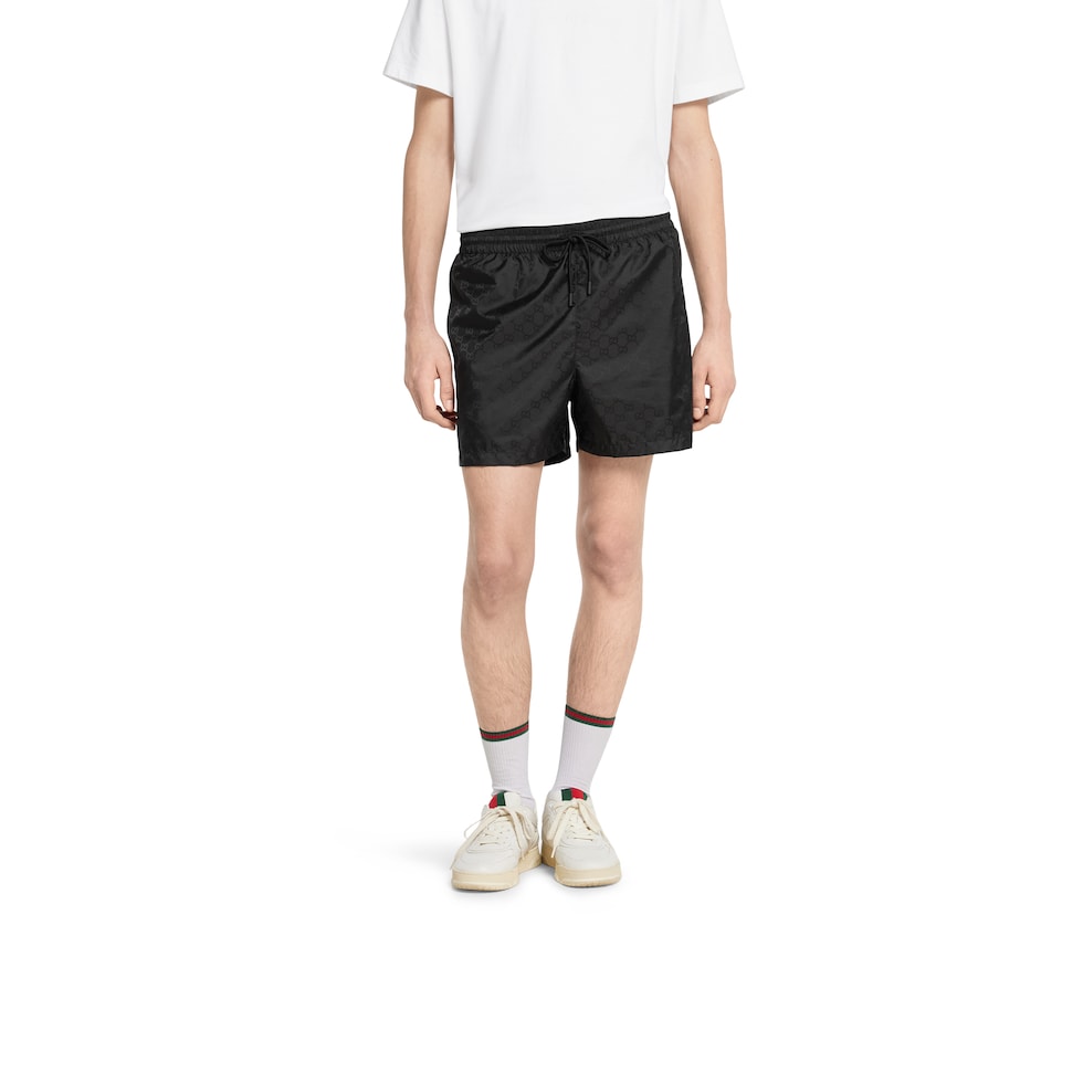 GG nylon swim shorts in black | GUCCI® US GG nylon swim shorts in black | GUCCI® US