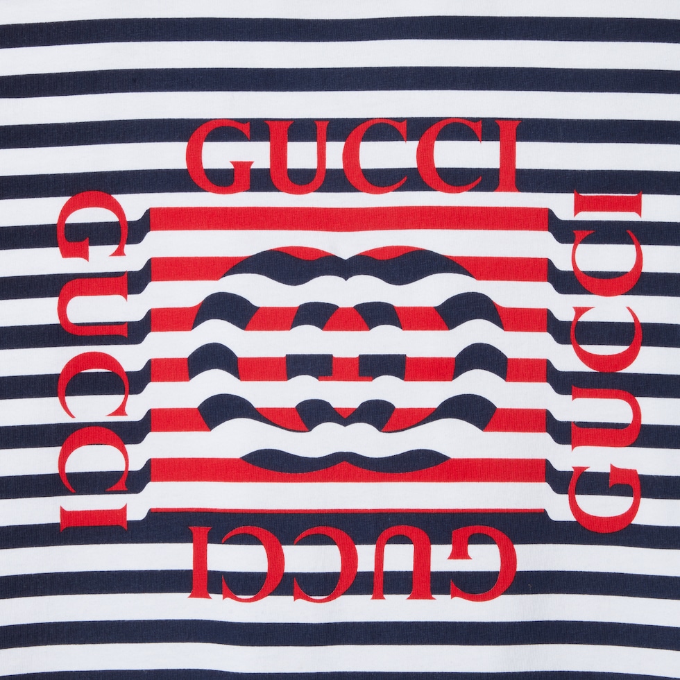 GUCCI◆コットンジャージー フーディー ロゴプリント入り プリント コットンジャージー Tシャツホワイト | GUCCI公式
