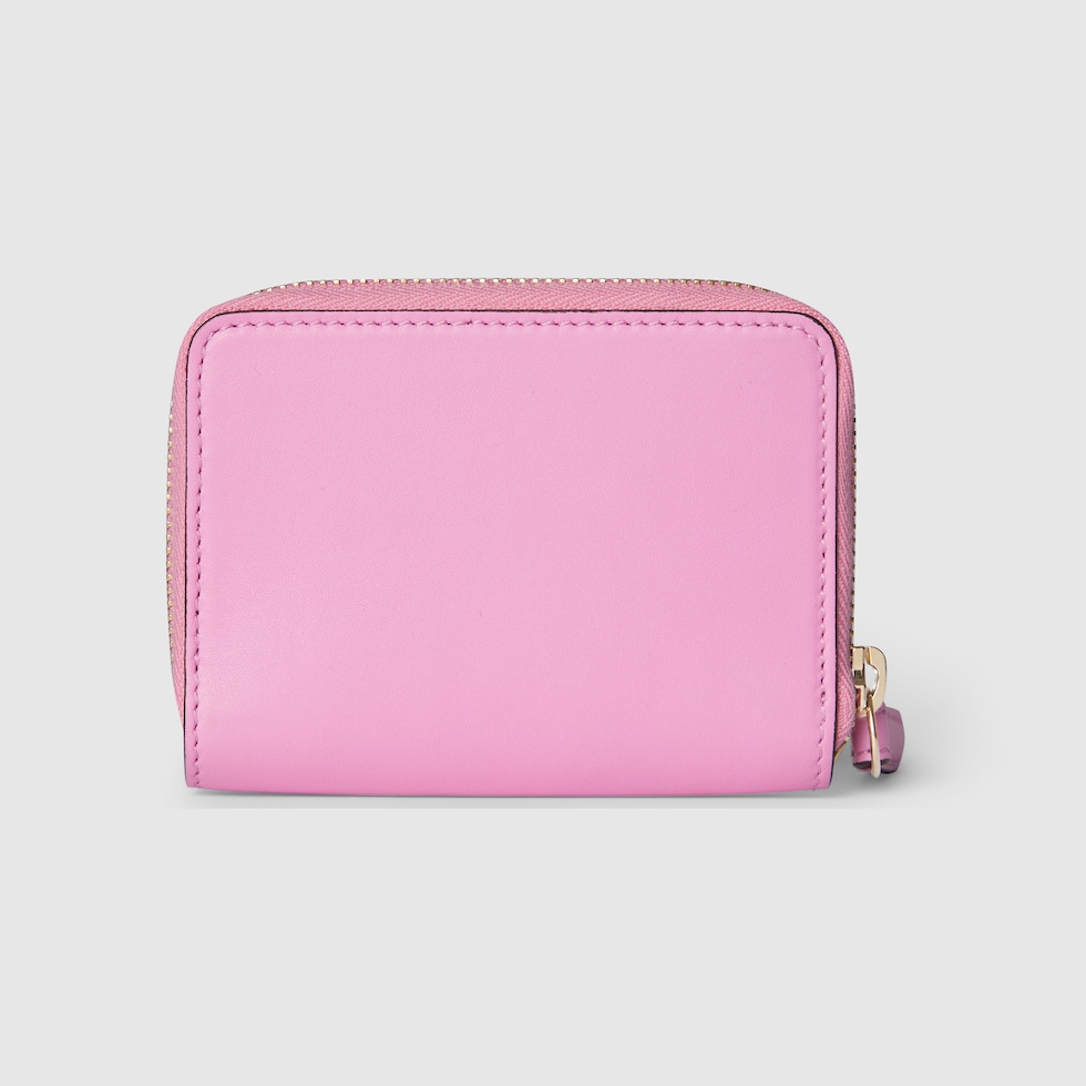 ダブルG フローラ ミニ ジップウォレットピンク レザー | GUCCI公式