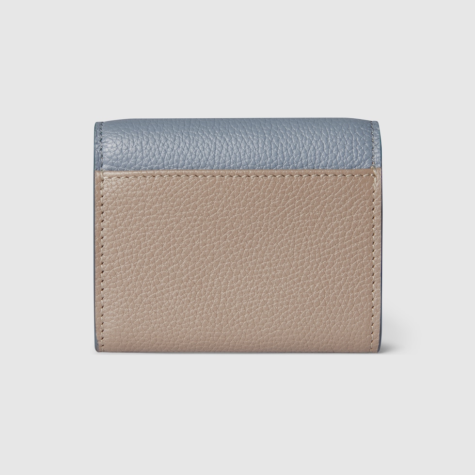 GUCCI　ミニ財布 ダブルG バイカラー ミニ ウォレット ・ライトブルー＆ベージュ