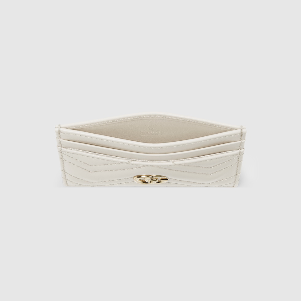 GG Marmont card case in white leather | GUCCI® US