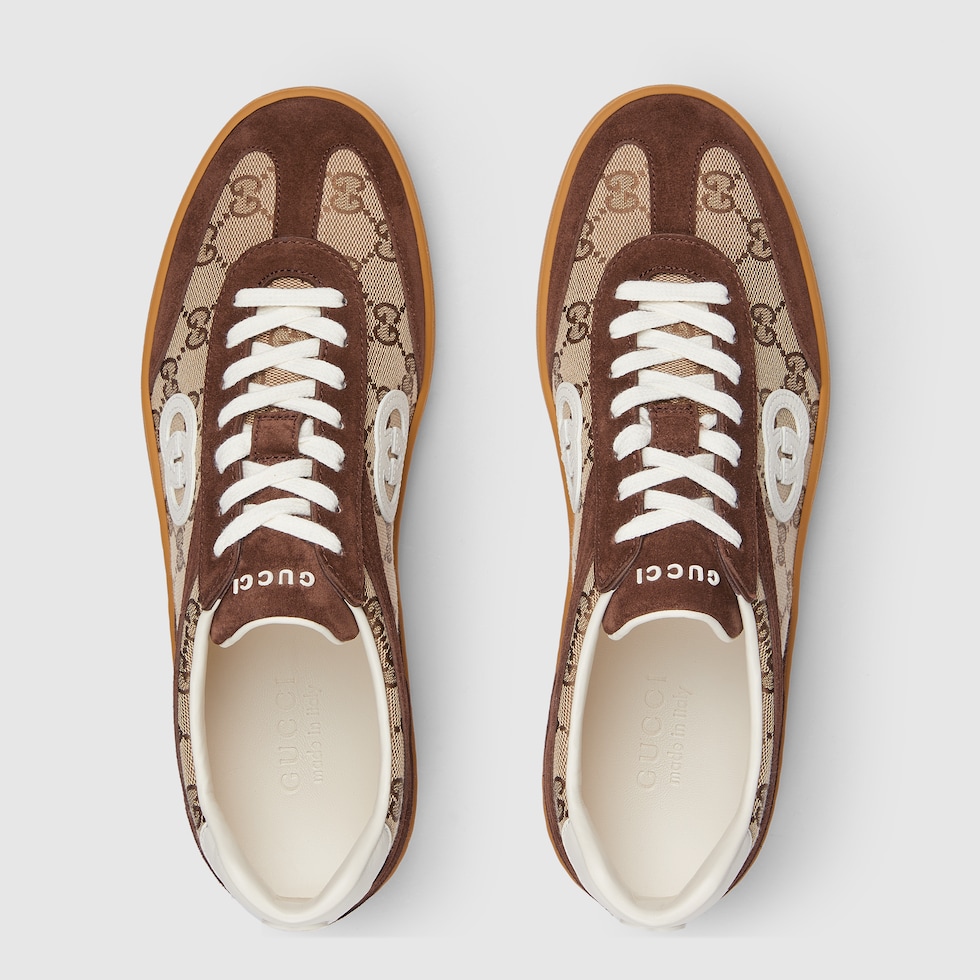 Men's G75 sneaker in dark brown suede | GUCCI® US