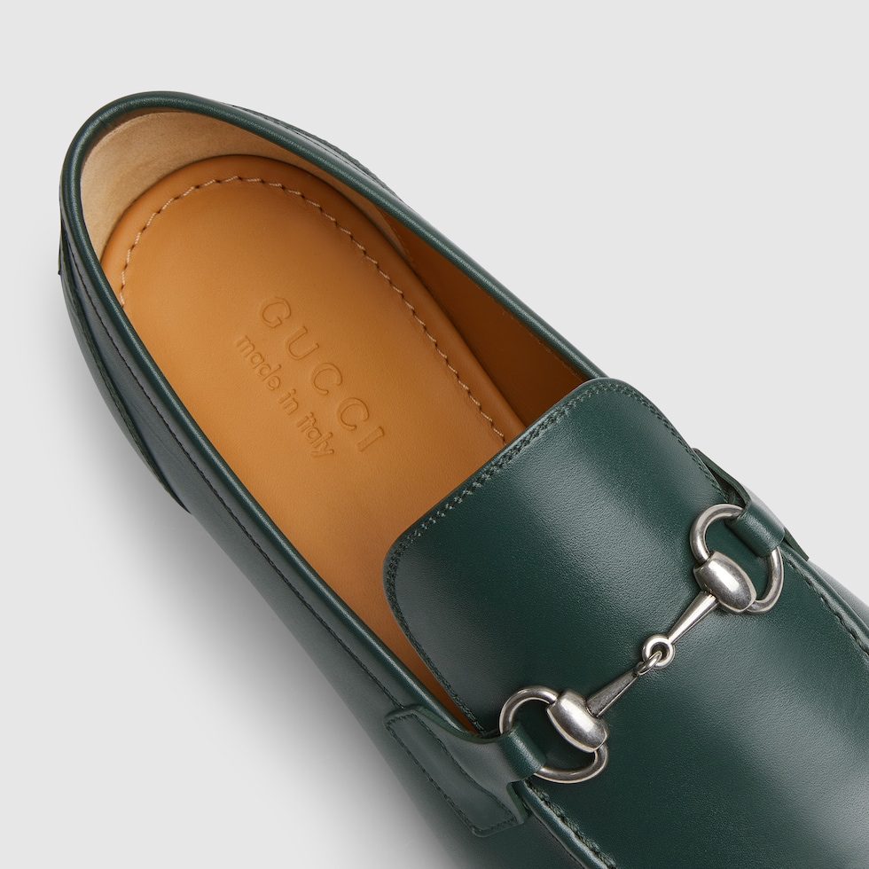 GUCCI グッチ　ヨルダーン　シルバーホースビット　35 グリーン　ローファー ヨルダーン〕メンズ ホースビット ローファーダークグリーン