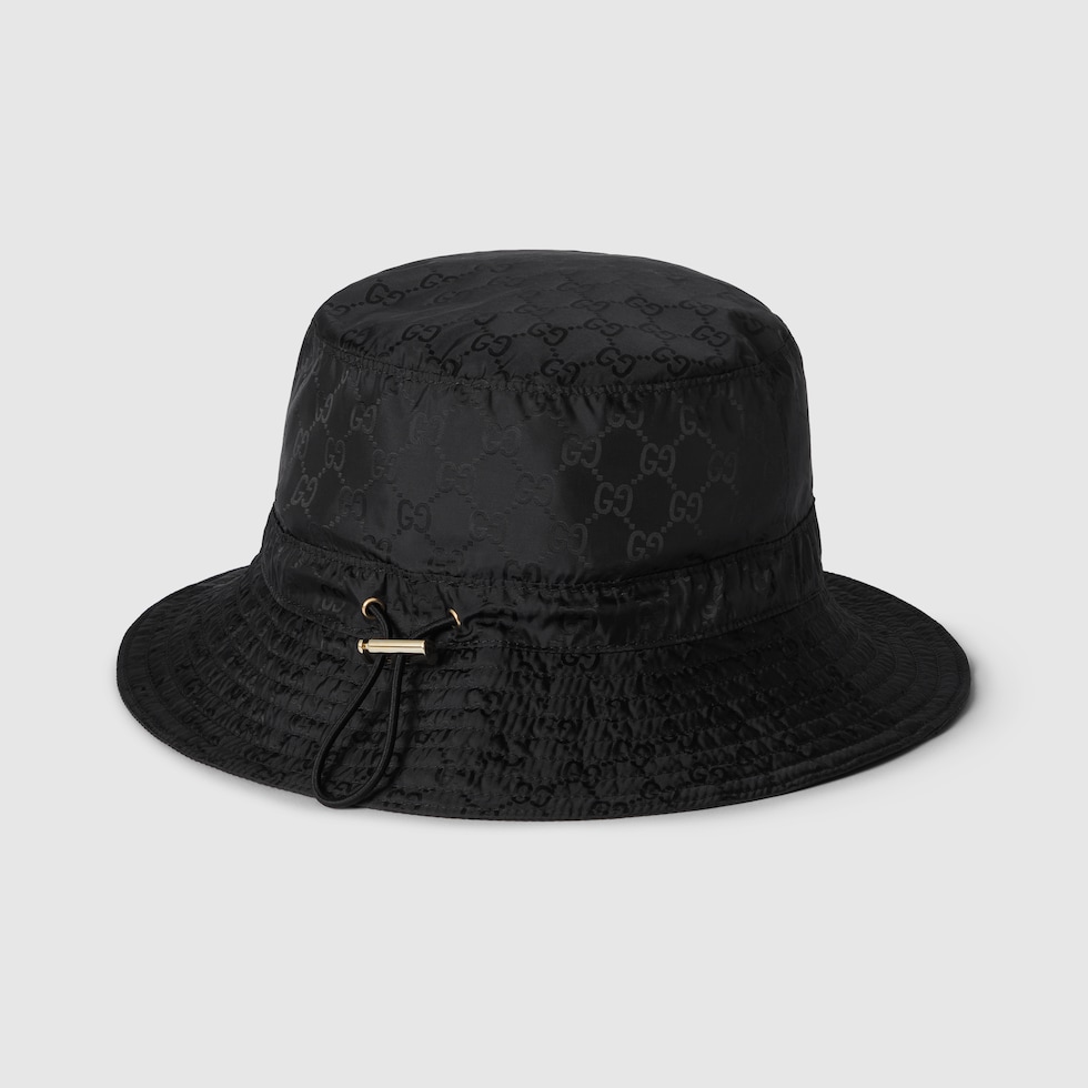リバーシブル GGナイロン バケットハット ・ブラック | GUCCI公式