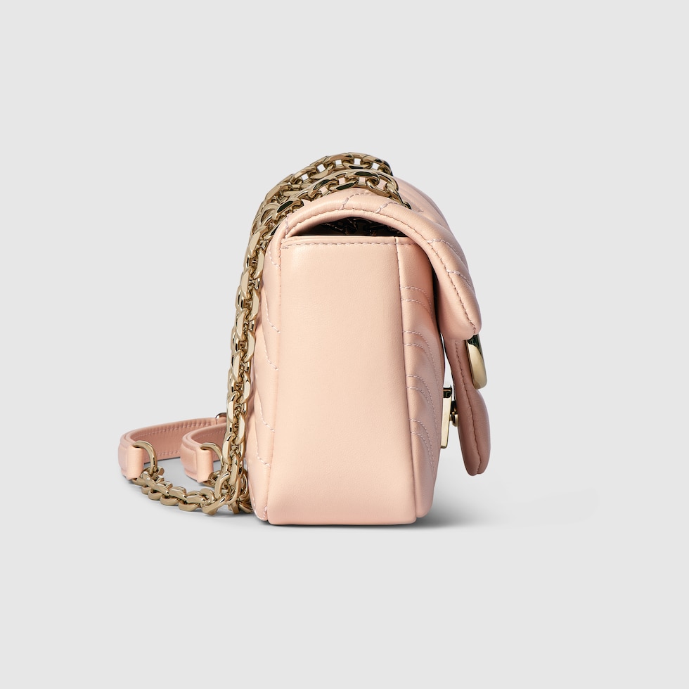 GG MARMONT 23 SMALL SHOULDER BAG LIGHT PINK CALFSKIN