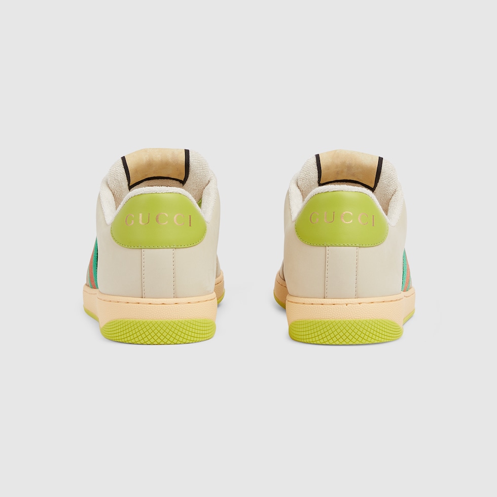 【関税&送料込】Gucci Multicolor Leather And Fabric Screener Women's Screener sneaker in white canvas | GUCCI® US