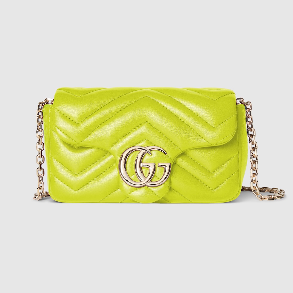 GG Marmont Mini Shoulder Bag Matelassé Nappa Leather - Green