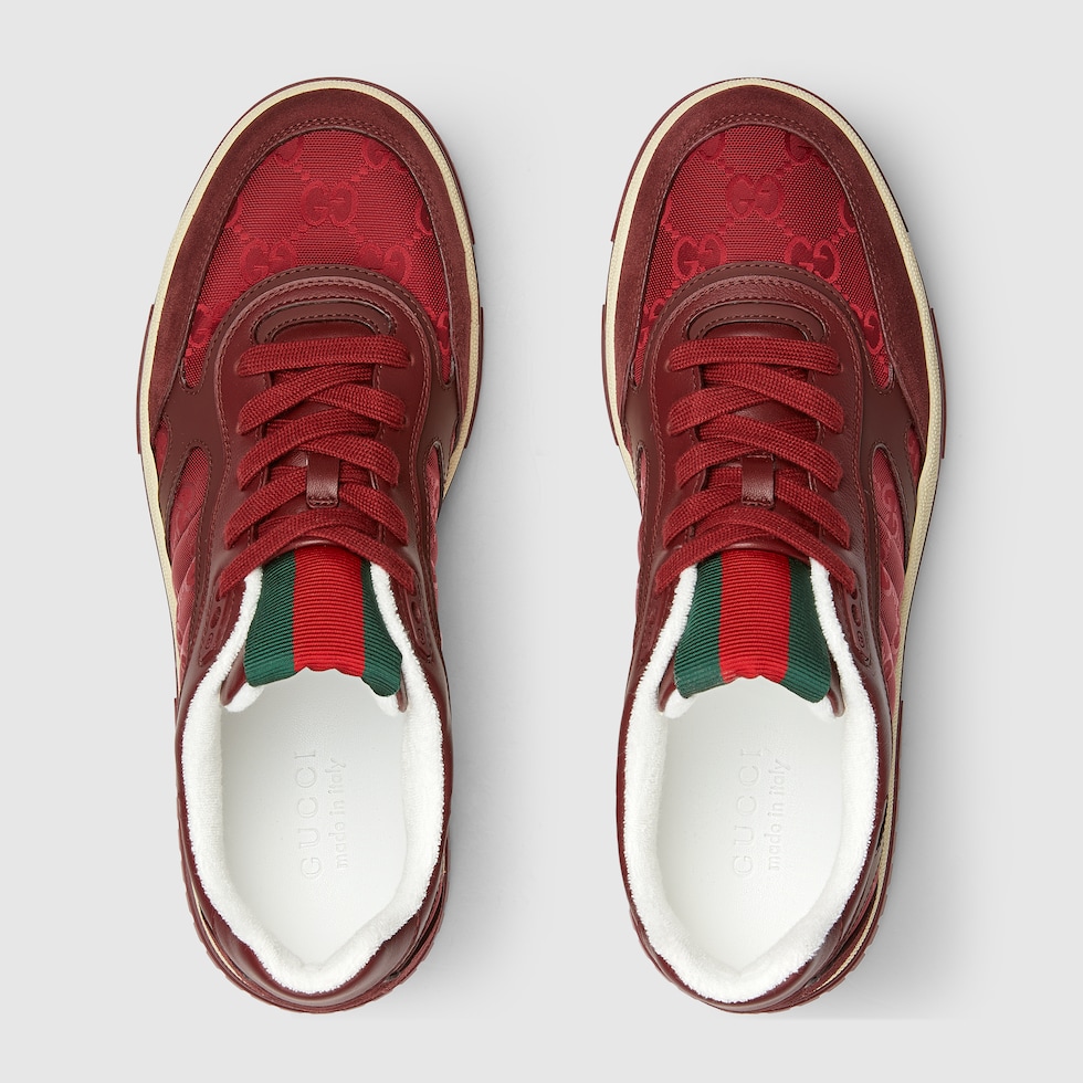 GUCCI レザー 赤 スニーカー GUCCI ハイカットスニーカー 赤レザー - メルカリ