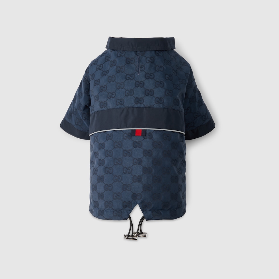 GG nylon pet rain coat in navy blue | GUCCI® US
