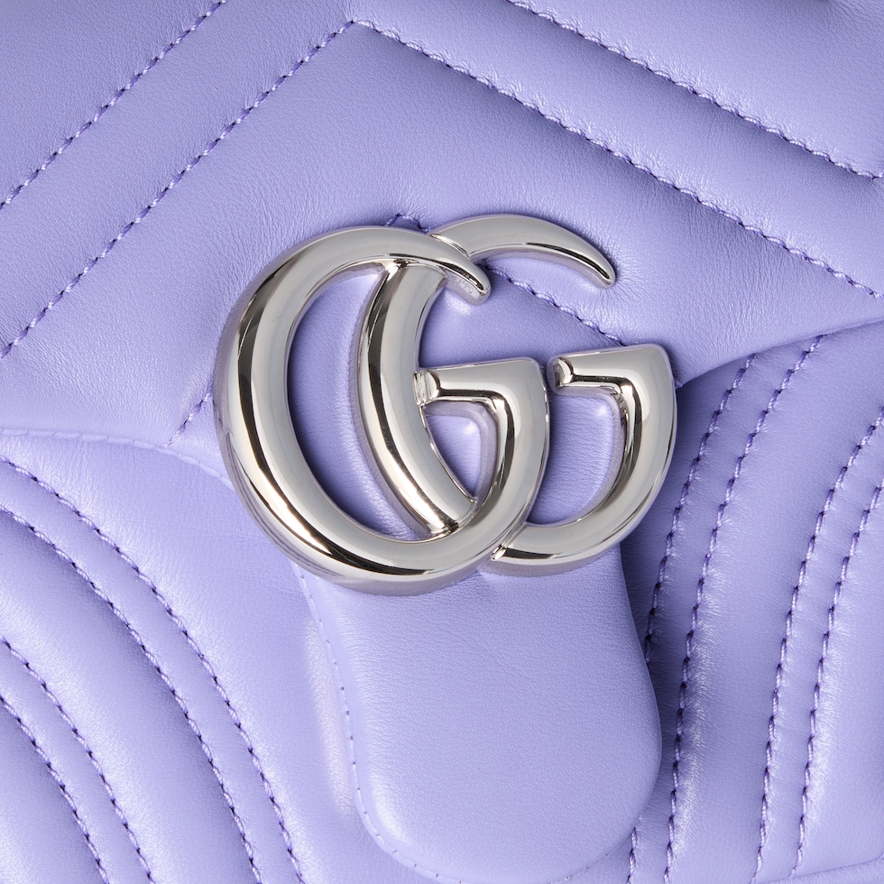 GG Marmont small shoulder bag in lilac leather | GUCCI® US GG Marmont small shoulder bag in lilac leather | GUCCI® US