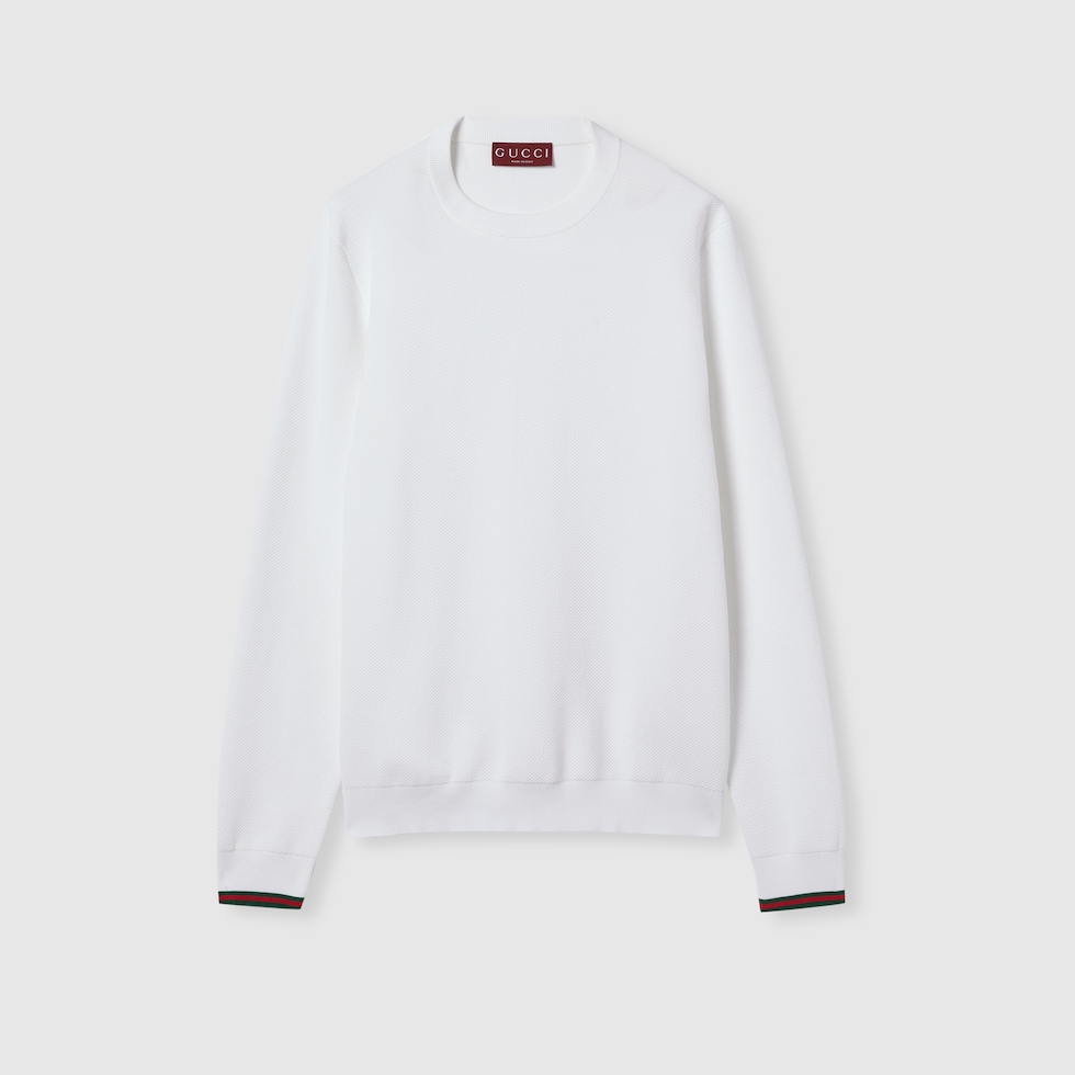 24SS new/GUCCI ウェブストライプポロセーター Sweater White 24SS new/GUCCI ウェブストライプポロセーター Sweater White