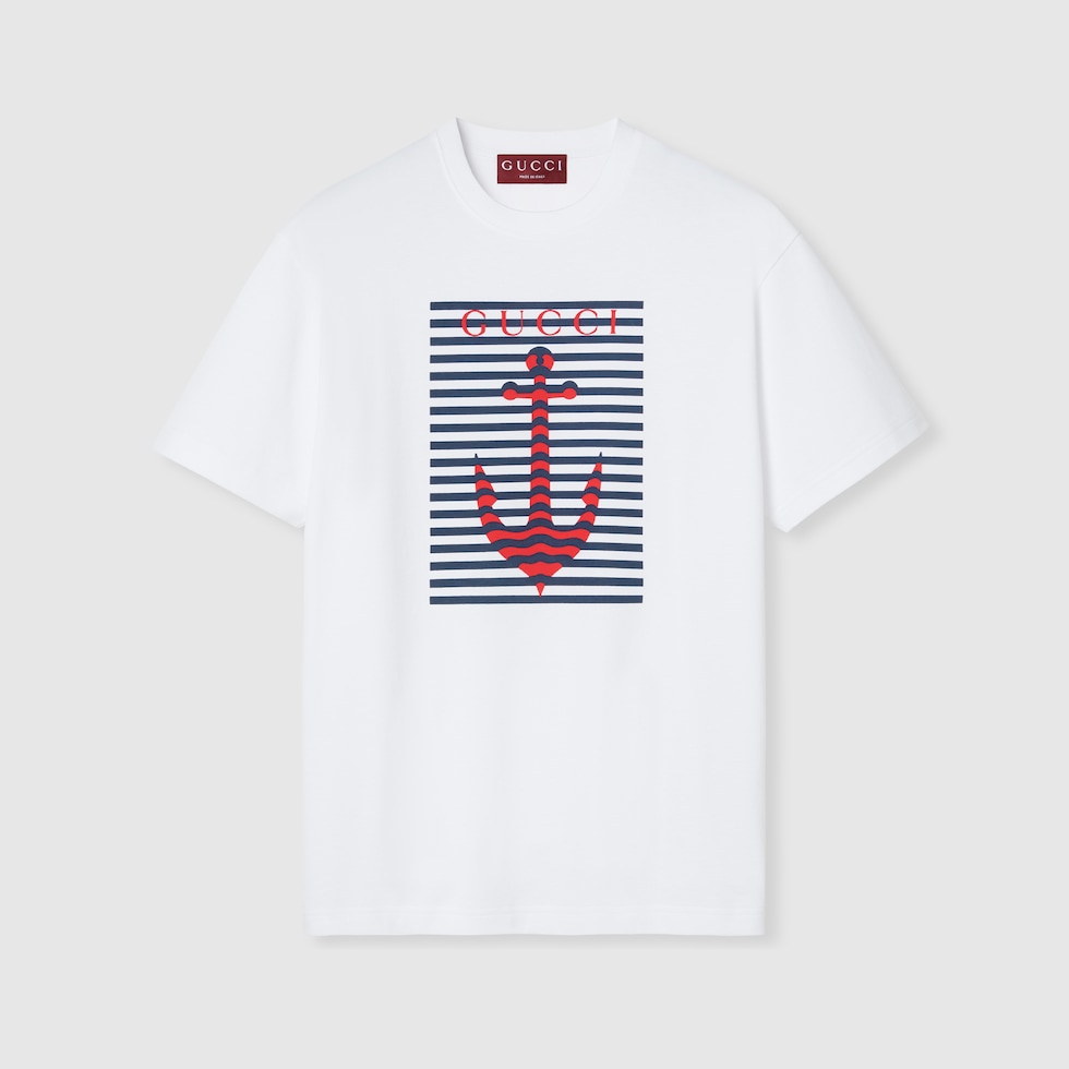 コットンジャージー プリント Tシャツホワイト | GUCCI公式