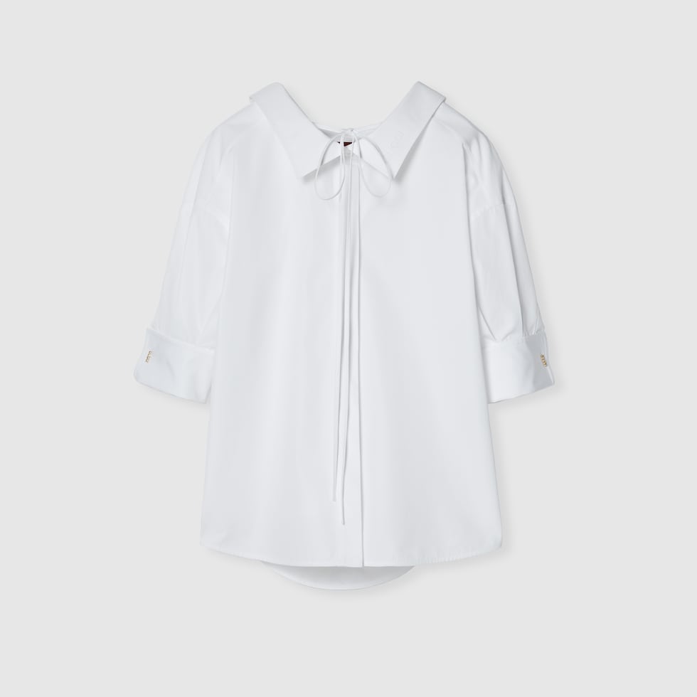 ヘビーコットンポプリン シャツ ・ホワイト | GUCCI公式