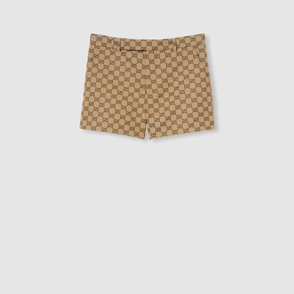 GUCCI レオパード ショートパンツ GGキャンバス ショートパンツ ・キャメル＆エボニー | GUCCI公式