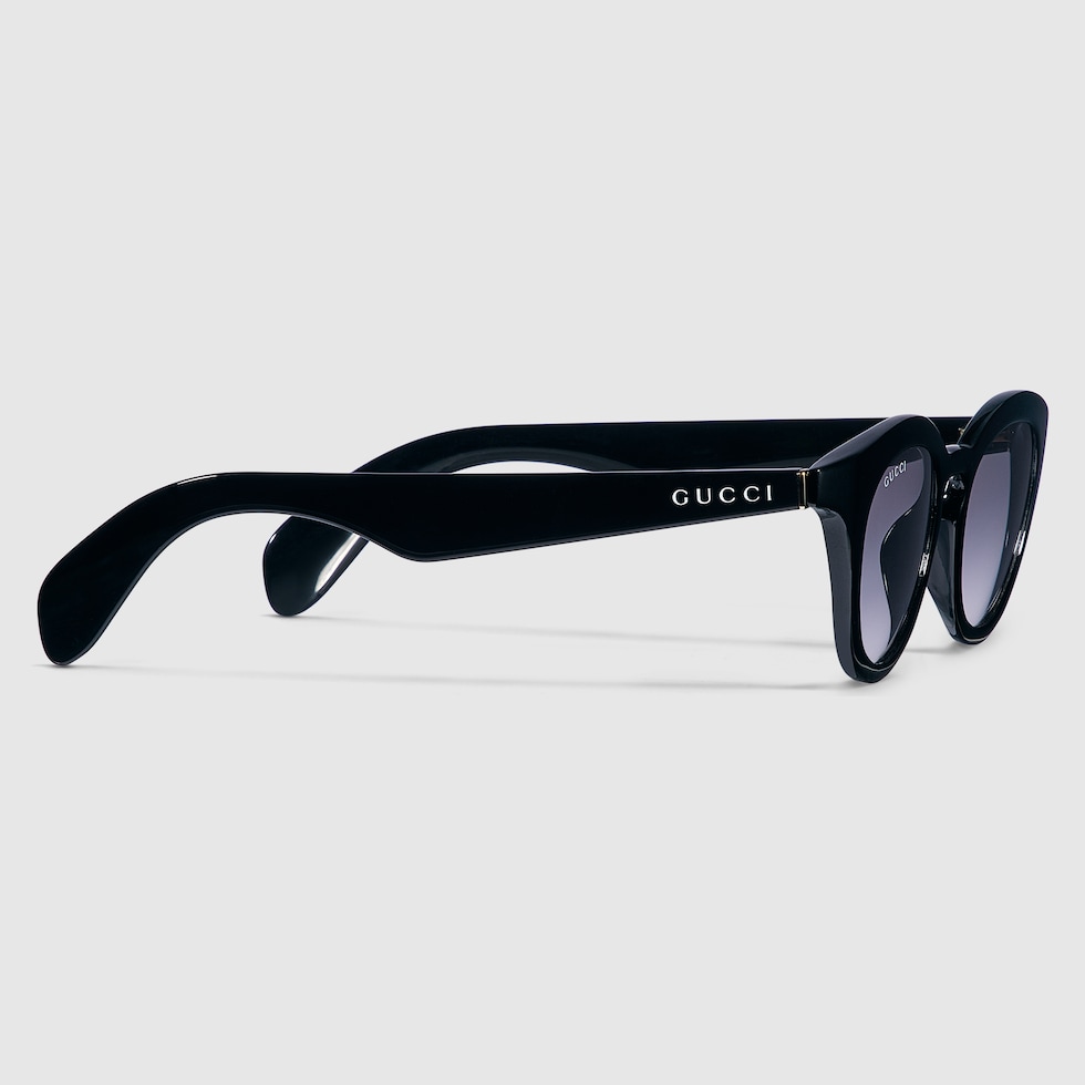 Round frame sunglasses in black | GUCCI® US