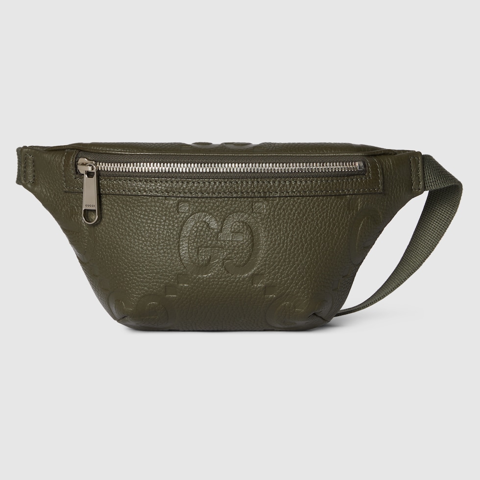 GG jumbo small belt bag in dark green GG leather | GUCCI® US