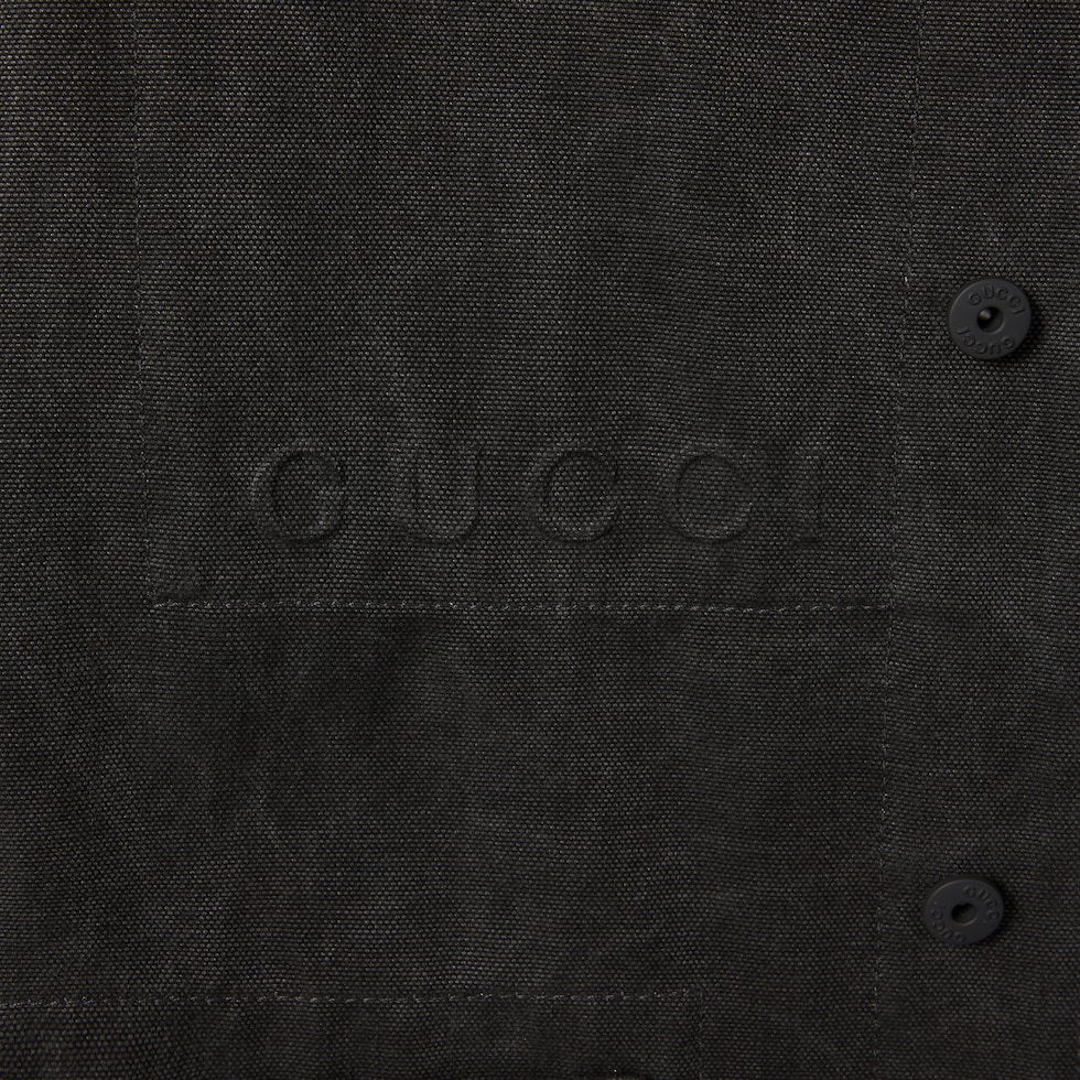 Delavé cotton canvas jacket in dark grey | GUCCI® FI