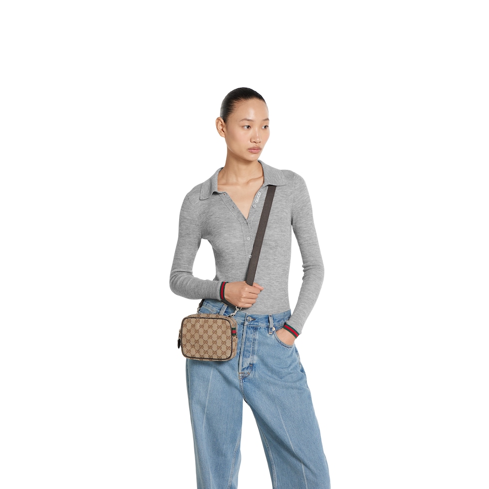 GG canvas mini bag in beige and brown GG canvas | GUCCI® US