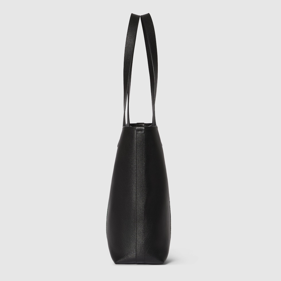 【とうめいリンゴ】GUCCI　ブラックトートバッグ レザー とうめいリンゴ】GUCCI ブラックトートバッグ レザー