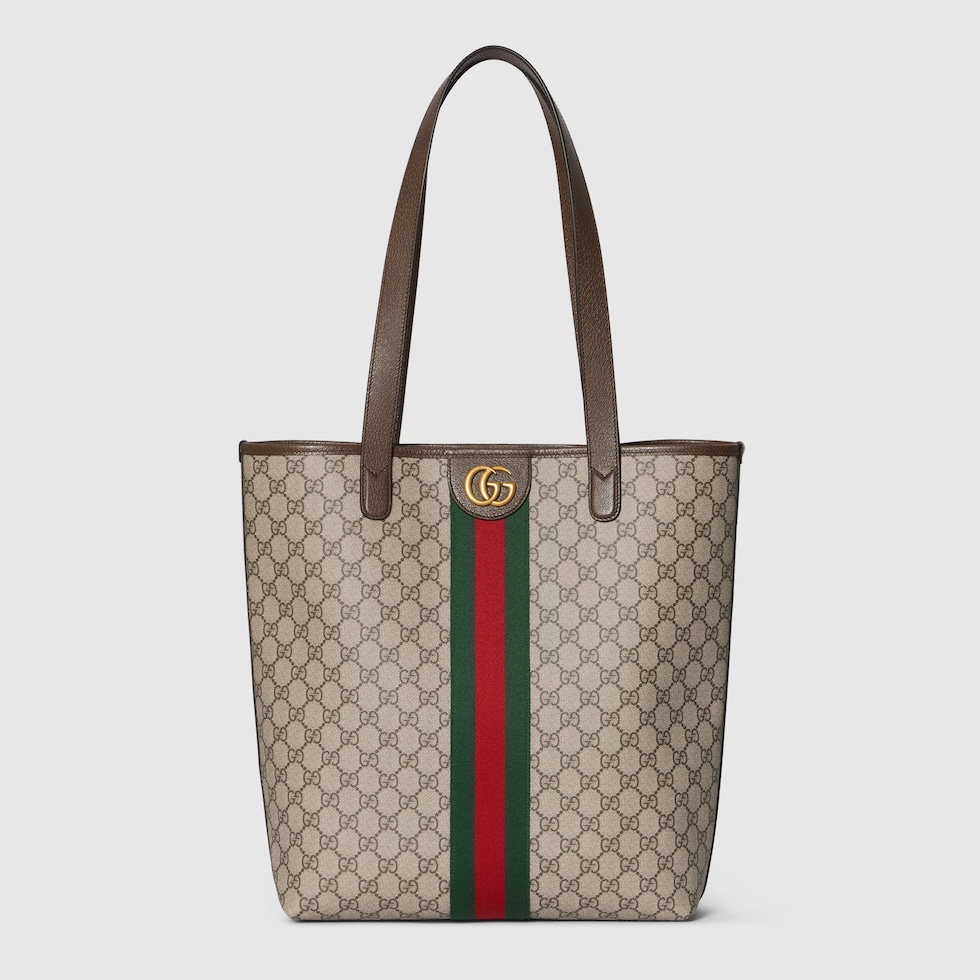 【GUCCI】MEDIUM OPHIDIA TOTE BAG GUCCI Ophidia Medium Beige And Ebony GG Canvas Tote Bag New