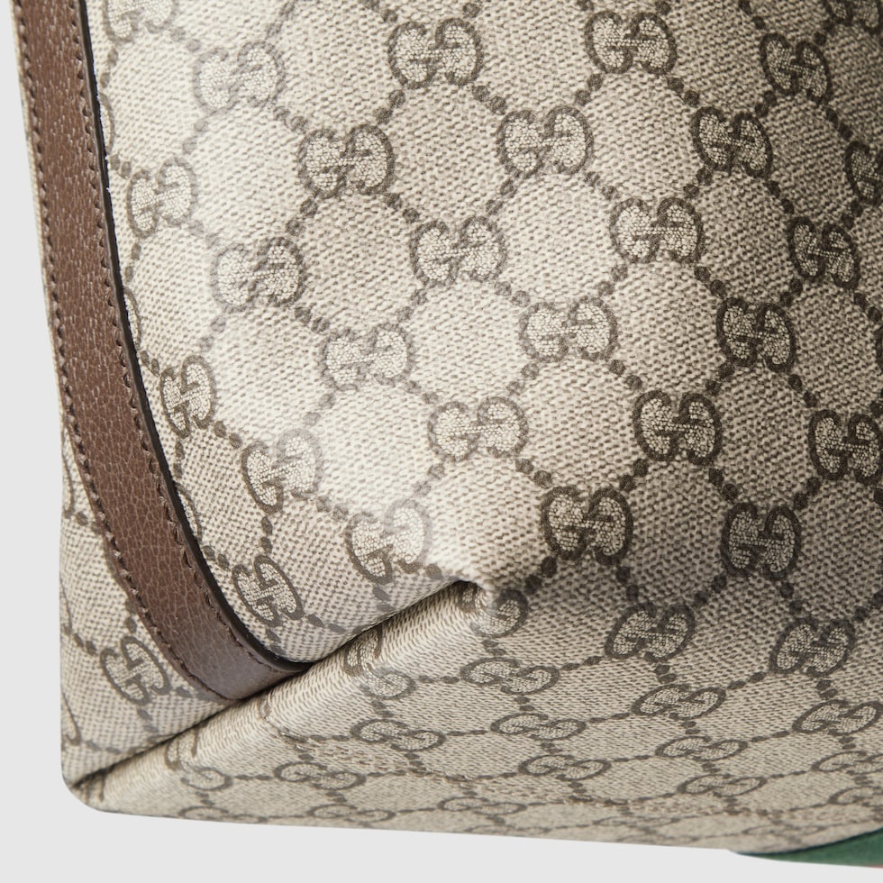 Ophidia Medium Tote Bag in Dark Brown Suede