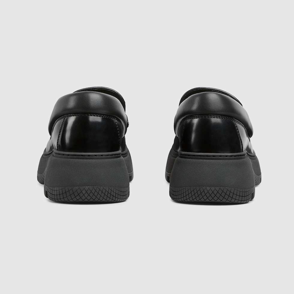 ホースビット付き メンズ ラグソール ローファー ・ブラック