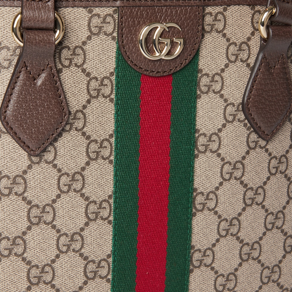 Gucci Ophidia 20.5cm Bag Beige White Canvas 239673