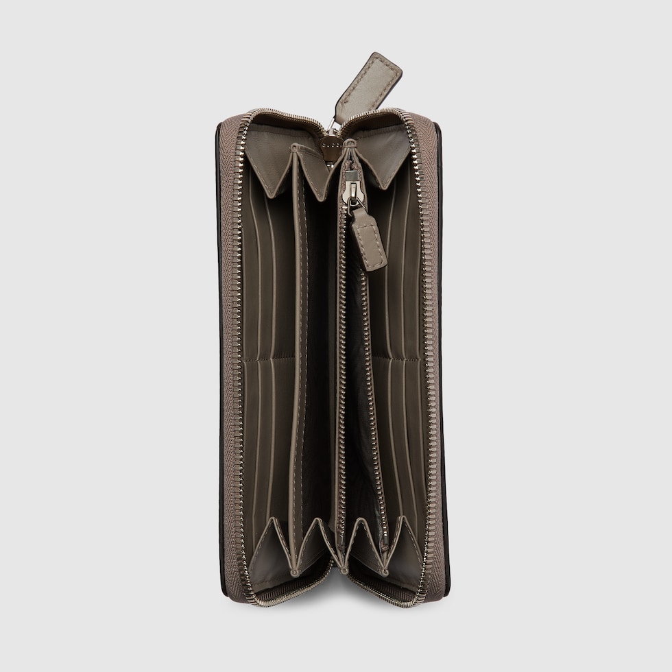 ホースビット付き ジップアラウンドウォレット ・ベージュ レザー