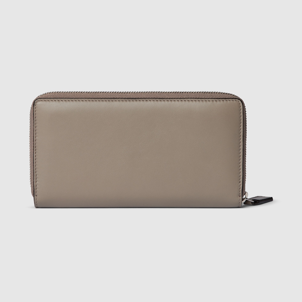 ホースビット付き ジップアラウンドウォレット ・ベージュ レザー