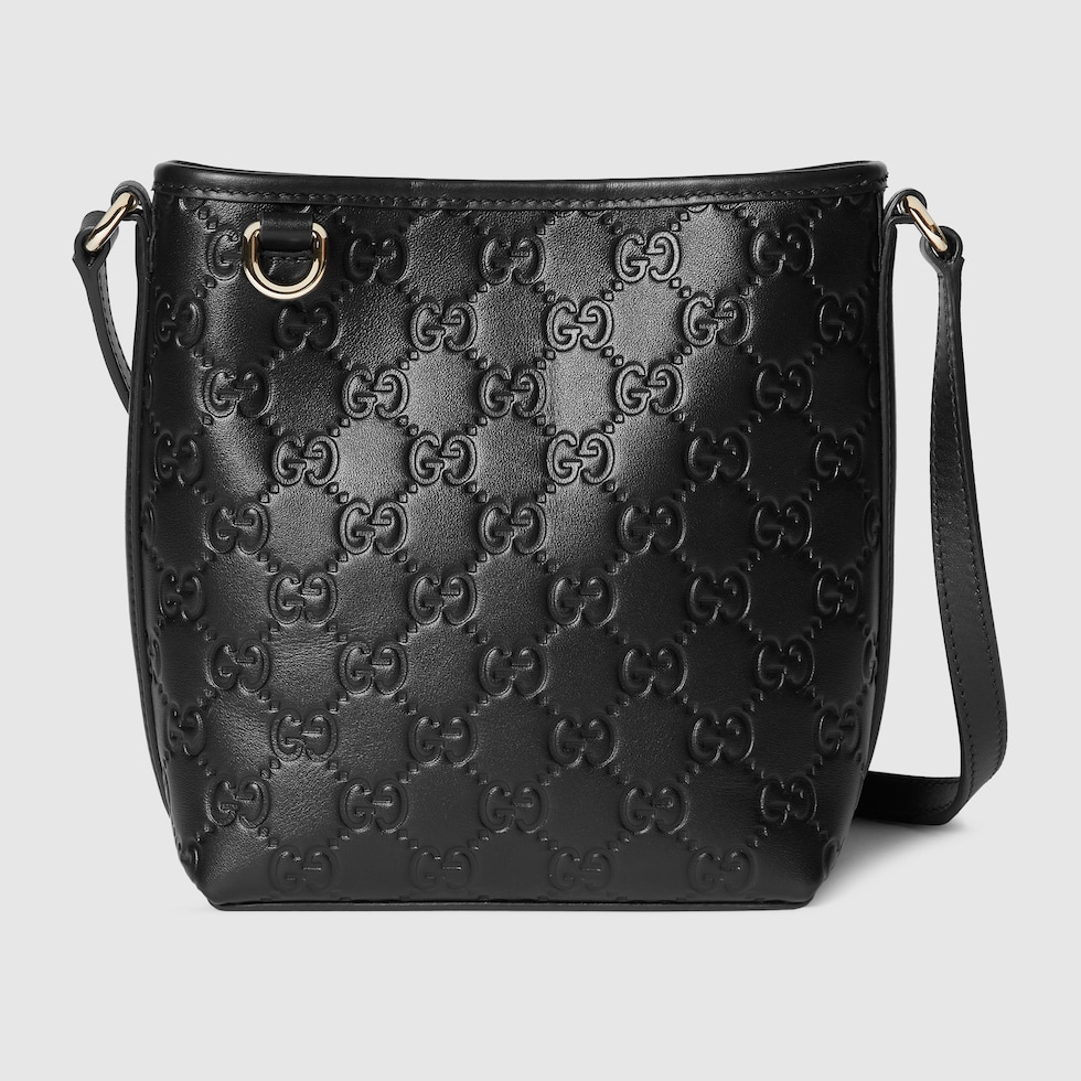 GGエンブレム〕ミニ バケットバッグブラック GGレザー | GUCCI公式