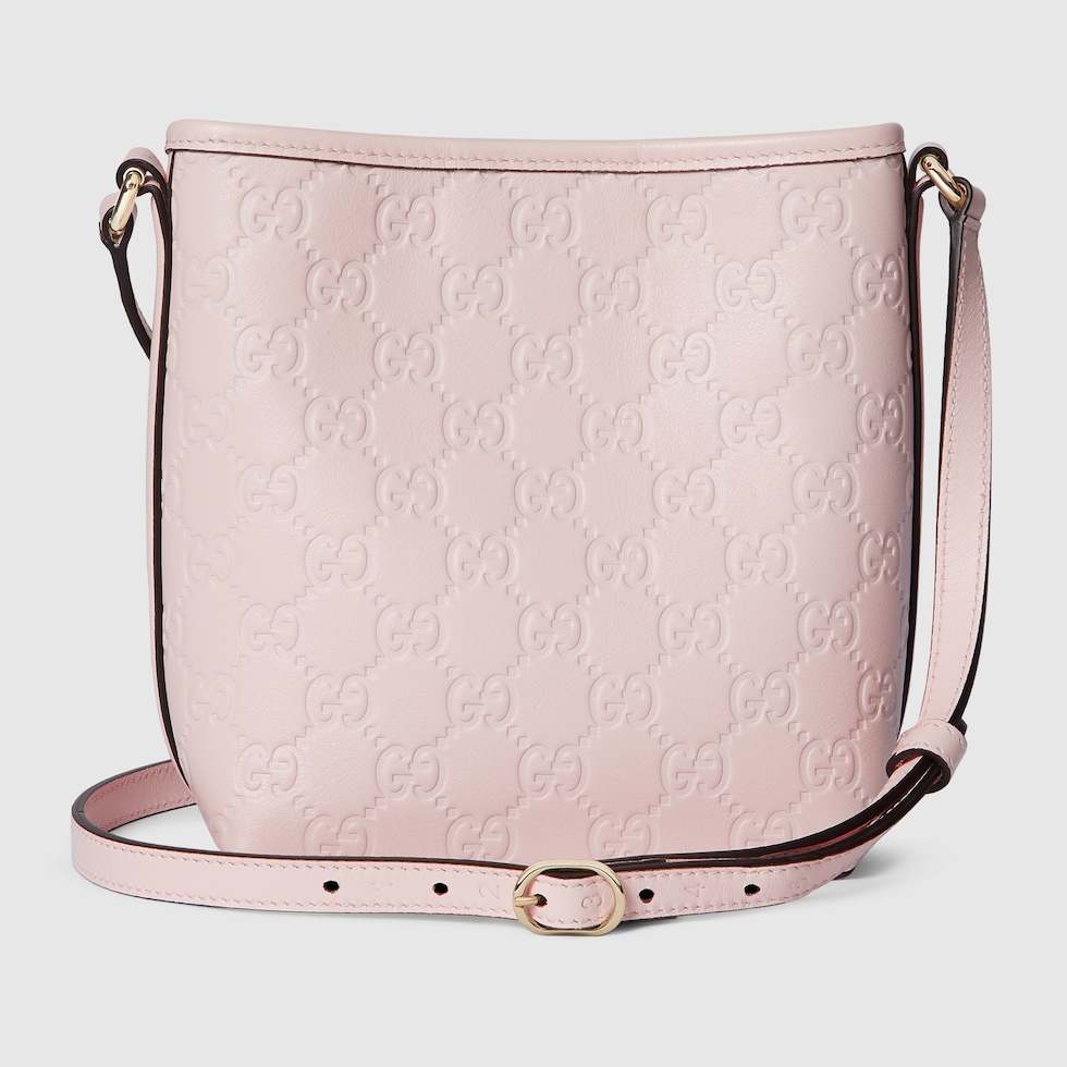 GG Emblem nano bucket bag in pink GG leather | GUCCI® JP