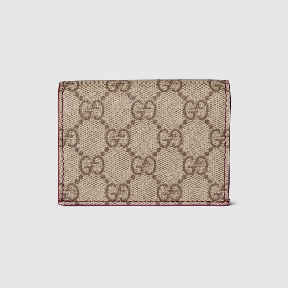 ダブルG付き カードケース ・ベージュ＆ダークブラウン GGスプリーム
