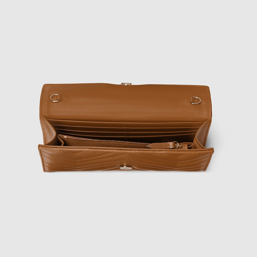 Gucci Marmont Chain Wallet White Cowhide 254967