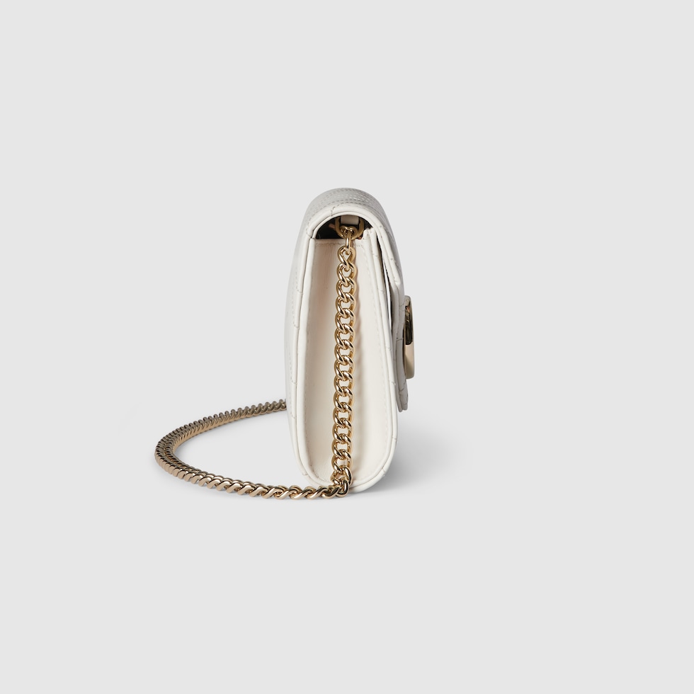 GUCCI マーモントチェーンウォレット GGマーモント〕チェーンウォレット ・ホワイト レザー | GUCCI公式