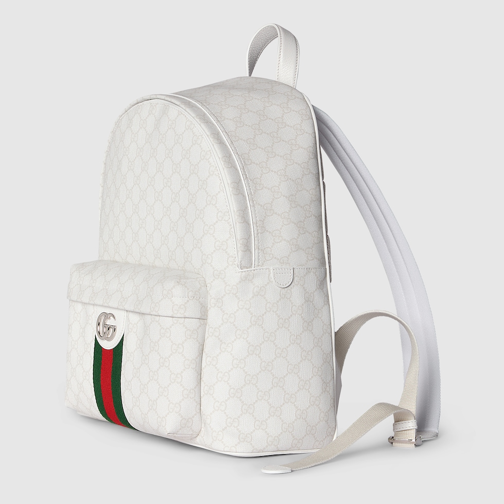 Ophidia medium backpack in white GG Supreme | GUCCI® US
