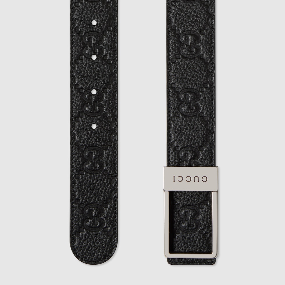 GUCCI クリスタルバックル ブラックベルト GUCCI Double G Crystal Buckle Leather Belt Size 85.34 Black