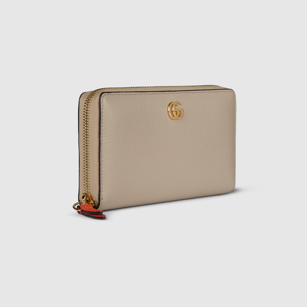 希少✨グッチ◇バイカラーフラップ長財布　シボ革スウィング　ゴールド金具茶色ピンク 日本限定 ダブルG バイカラー ジップアラウンドウォレット