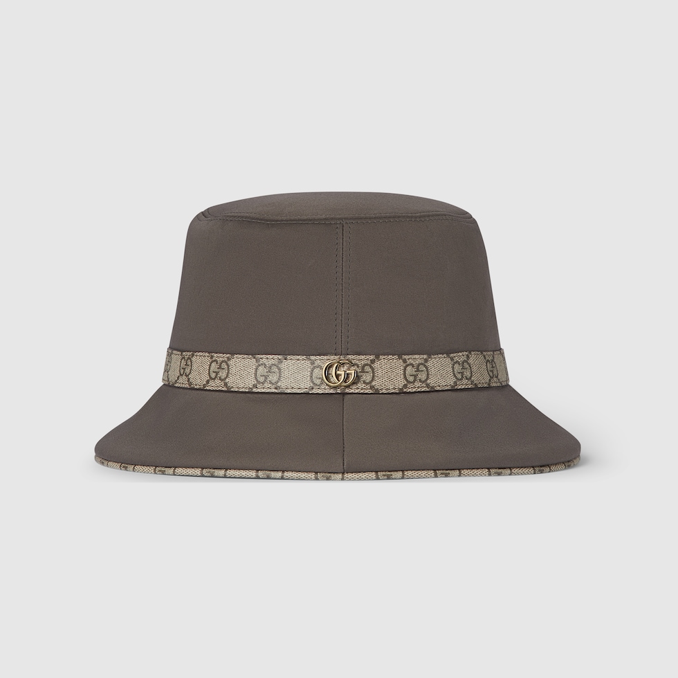 ダブルG付き コットン フェドラハットダークブラウン | GUCCI公式