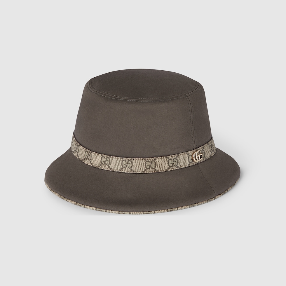 GUCCI GGパターン フェドーラハット ダークグレー ダブルG付き コットン フェドラハット ・ダークブラウン | GUCCI公式