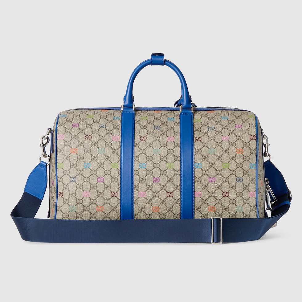 GG multicolor medium duffle bag in beige and dark brown