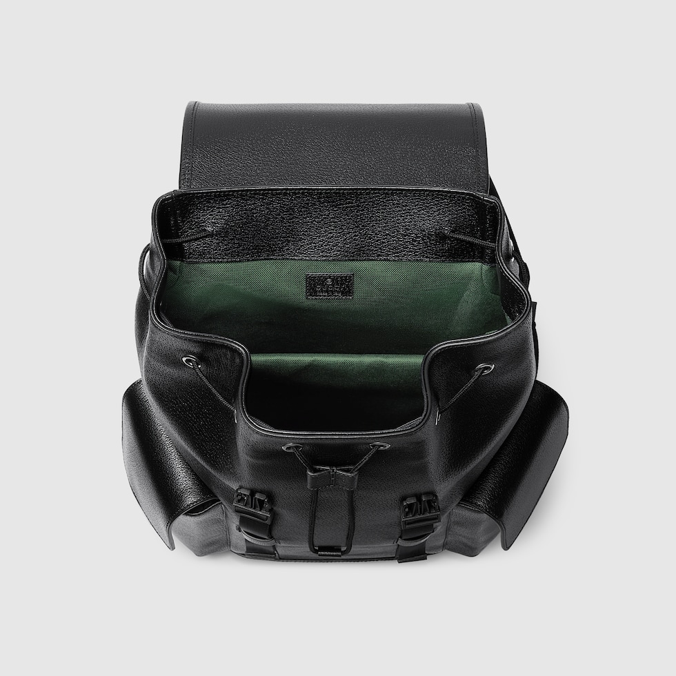 Ophidia large backpack in black soft leather | GUCCI® US