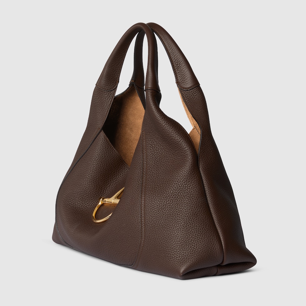 トートバッグ GUCCI Brown Leather Large Gucci Softbit Shoulder Bag Gucci Softbit Medium leather tote bag in brown - Gucci