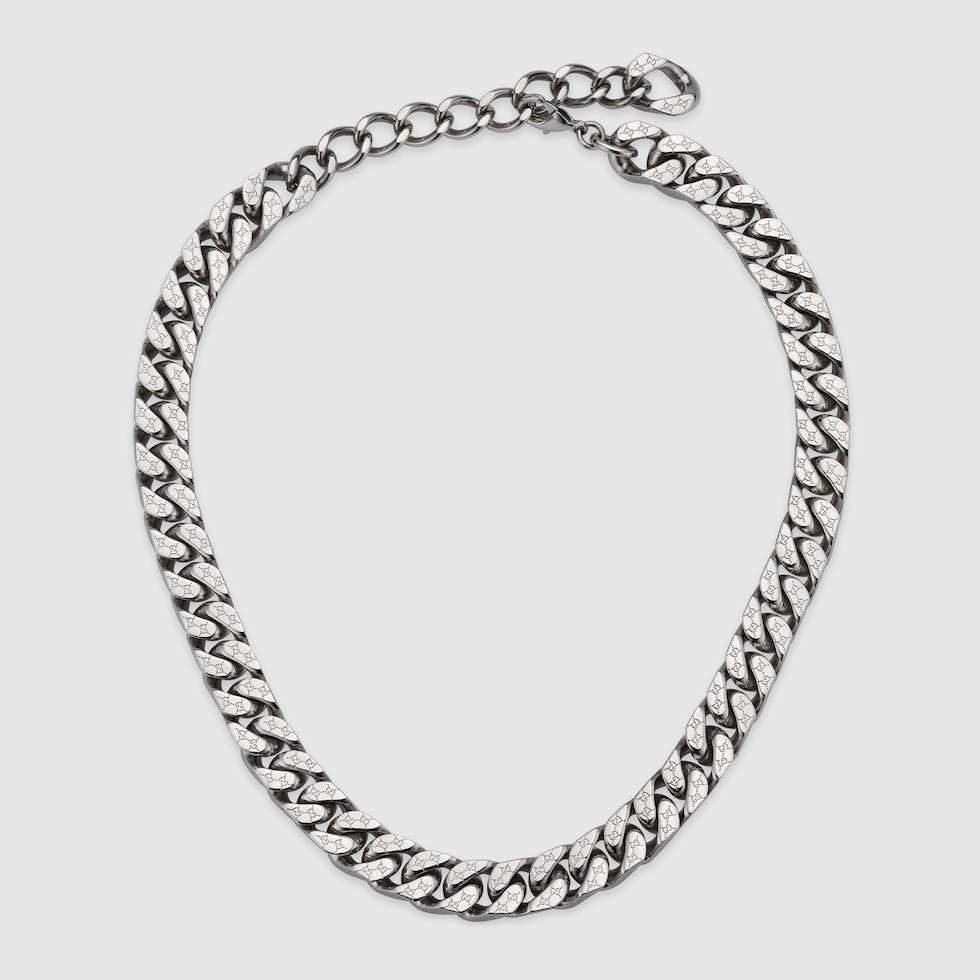 グッチ シグネチャー エングレービング チェーン ネックレス