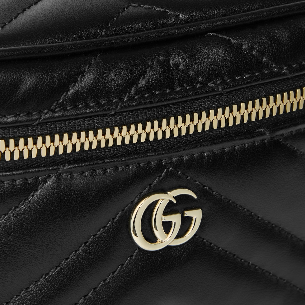 GUCCI バニティ ブラック GGマーモント〕ミニ バニティバッグブラック レザー | GUCCI公式