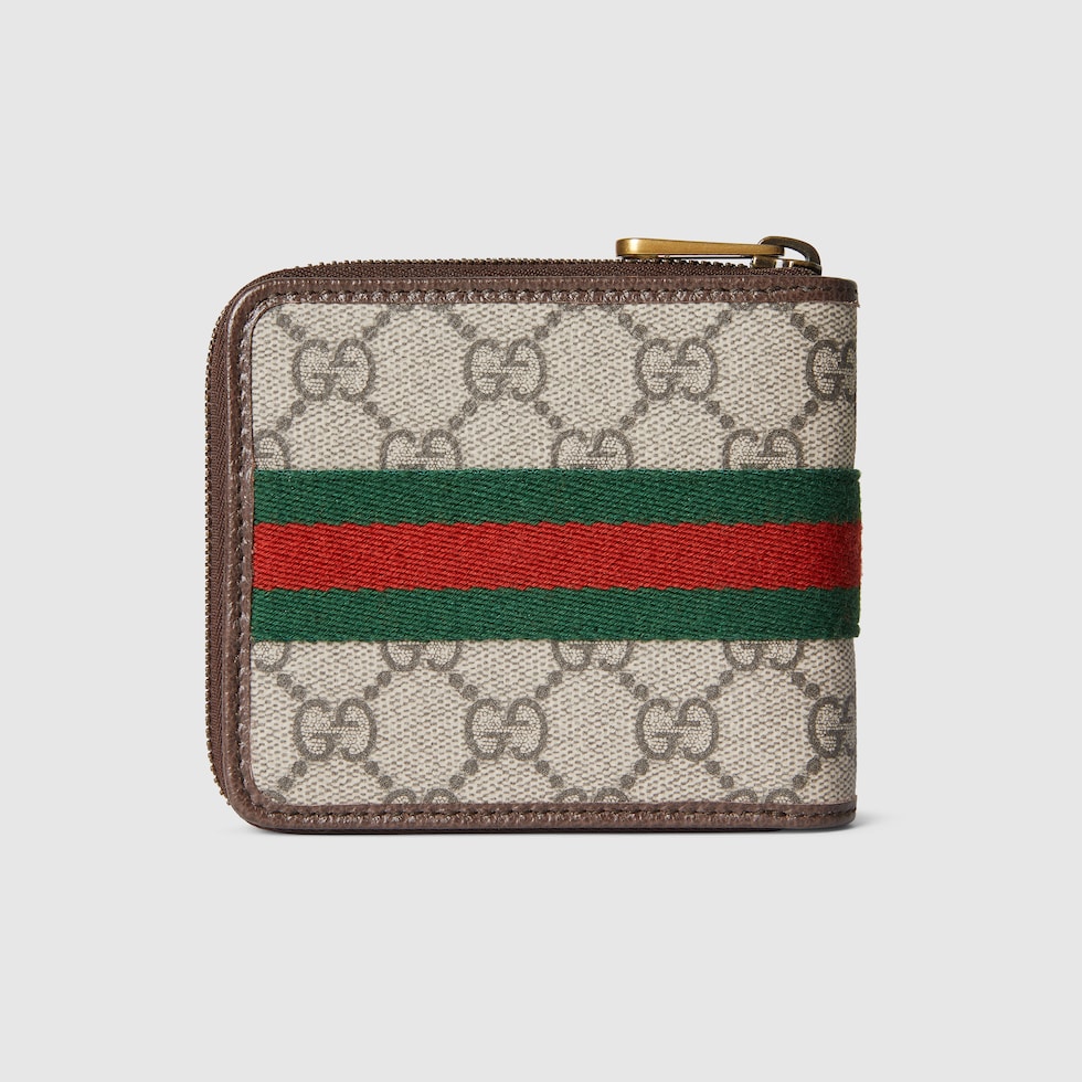 Ophidia coin wallet in beige and dark brown fabric | GUCCI® CA