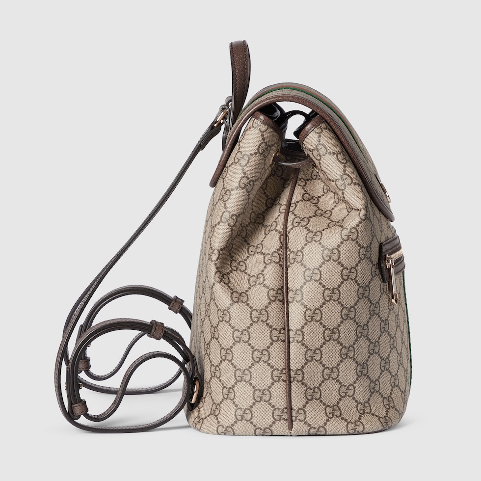 Ophidia medium backpack in beige and brown GG fabric | GUCCI® US