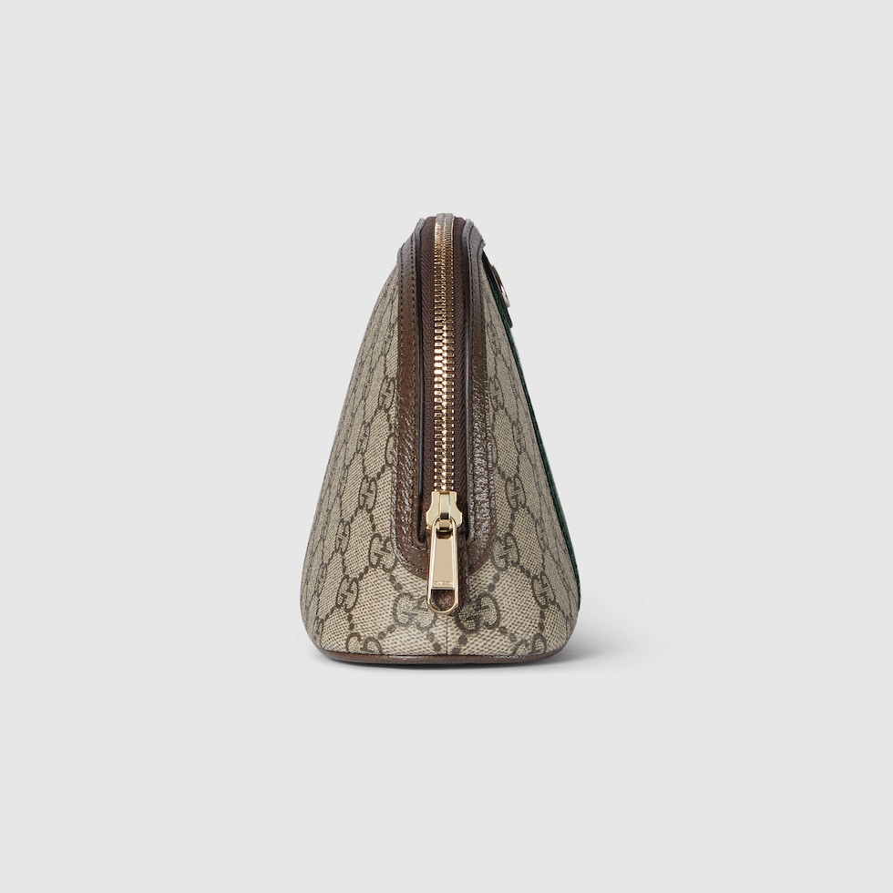 オフィディア〕スモール コスメティックケース ・ベージュ＆ブラウン